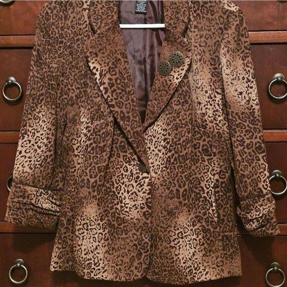CHEETAH VINTAGE SINGLE BUTTON BLAZER - Picture 1 of 6